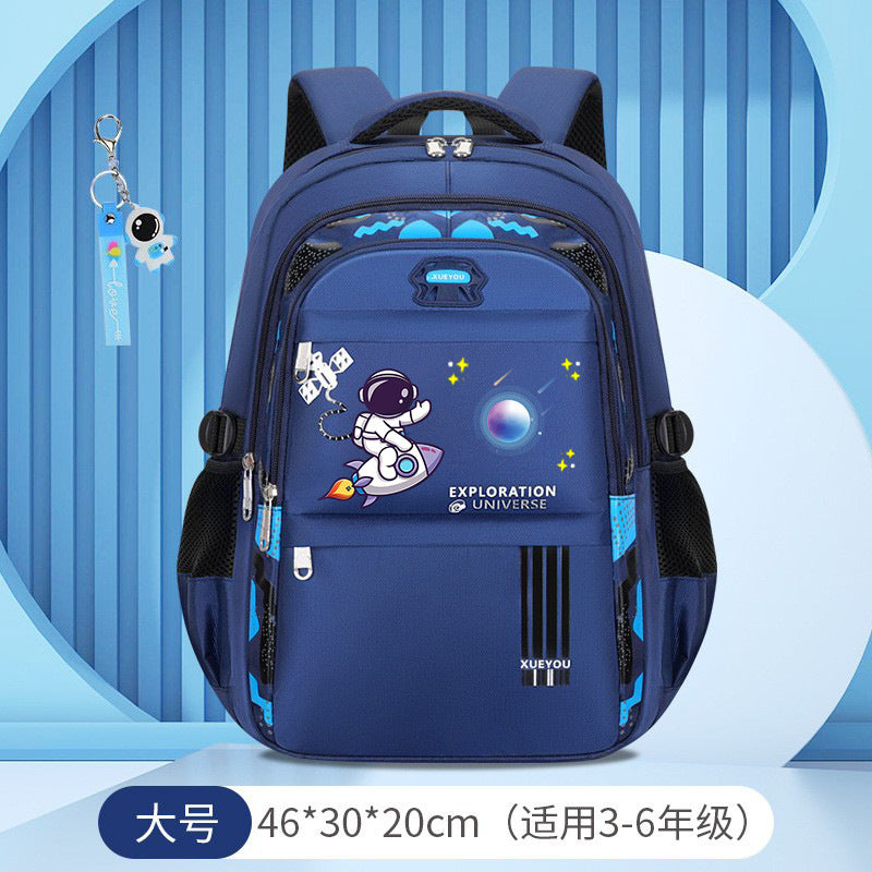 foreign trade schoolbag for primary school boys, first to sixth grade, large capacity, lightweight, spine-protecting and burden-reducing kids backpack