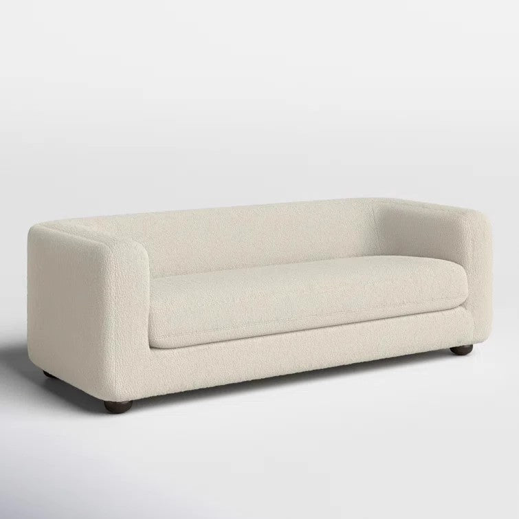 Modern simple small apartment living room fabric sofa Nordic minimalist hotel B & B lamb wool three-person straight-row sofa