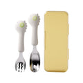 Baby portable spoon and fork set - 316l stainless steel ingot spoon - self-feeding training utensils - children's weaning fork and spoon