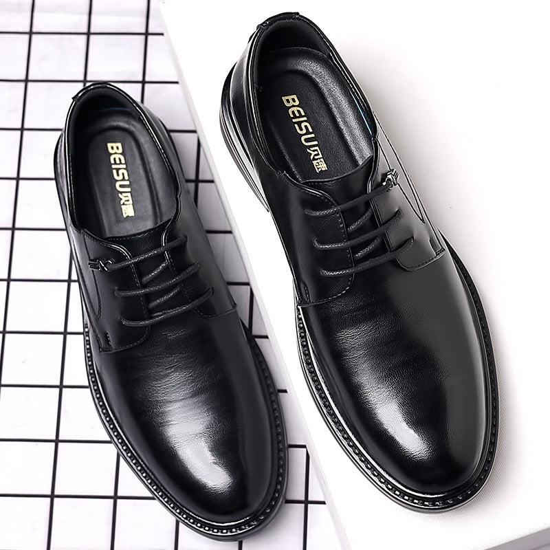 Men's leather dress shoes - soft leather, soft sole - live stream, business formal, youth casual, groomsmen, wedding shoes