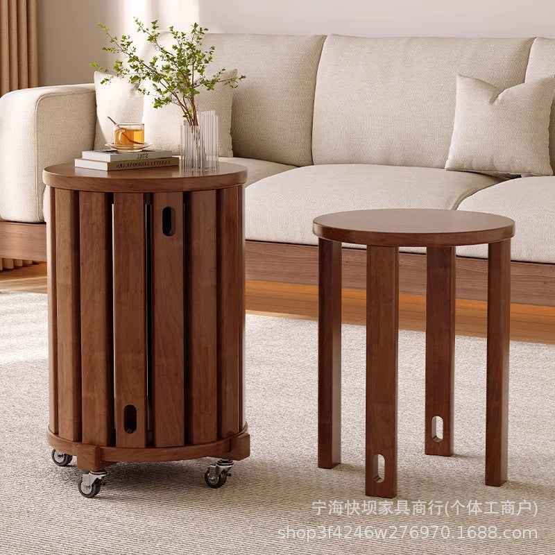 Four-in-one solid wood stool for home stackable low stool combination tall round stool stacking stool restaurant stacking bench spare