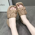 High-heeled slippers for women 2024 summernew arrival open toe thick heel waterproof platform thick soleoutwearplatform shoeseasiest for match one-line sandals