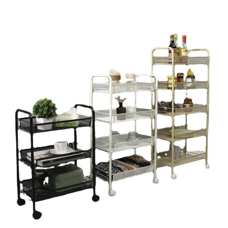 Kitchen storage rack, movablefor home, small trolley, floor-standing multi-layer vegetable basket, vegetable basket, toy storage artifact