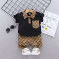 Boys' casual korean style short-sleeve polo shirt & shorts set - kids' lapel short-sleeve top + shorts two-piece outfit - wholesale children's clothing for cross-border e-commerce