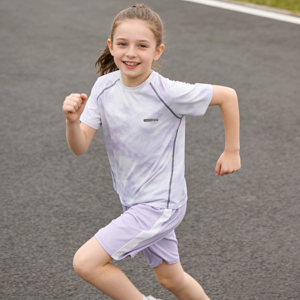 Girls' short-sleeve t-shirt,  new arrival: cool-touch half-sleeve top for girls, summer clothing, youth sports training wear, lightweight t-shirt