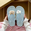 2025 new high-style cartoon flip-flops for women - perfect for home, outdoor, casual wear, versatile beach sandals with anti-slip sole
