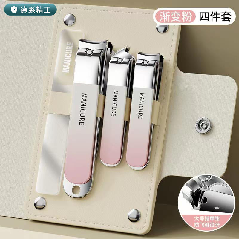 Nail clipper set leather case manicure manicure tool german precision douyin hot style nail clipper nail clipper set