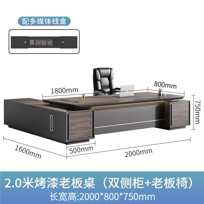 Saint li office desk - luxurious executive office desk and chair set - minimalist modern ceo desk - cross-border e-commerce