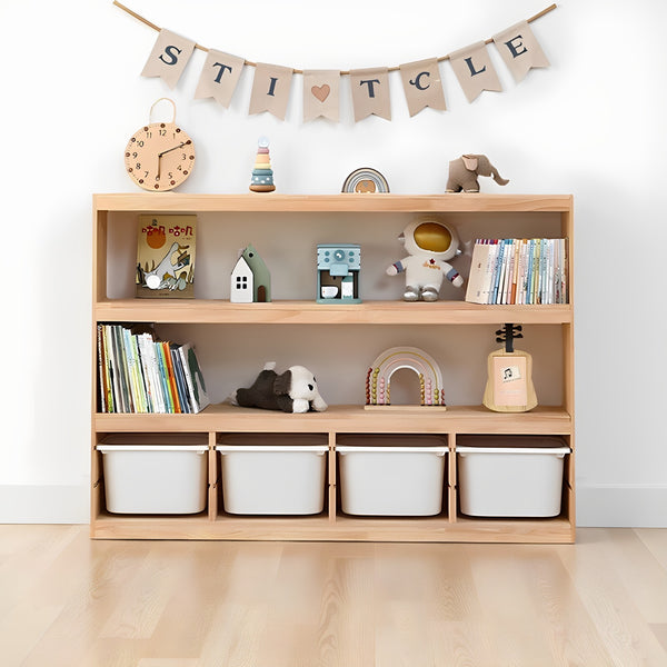 Toy storage cabinet Large-capacity display teaching aid cabinet Multi-layer shelf Children's toy bookshelf Two-in-one storage cabinet