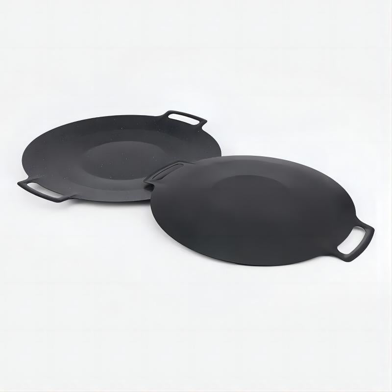 medical stone double-ear baking dish outdoor camping style portable barbecue plate korean style commercial barbecue plate wholesale