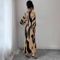 independent station spring and summer new arrivals: cross-border european and american women's clothing - all-over print fashion tie-up dress