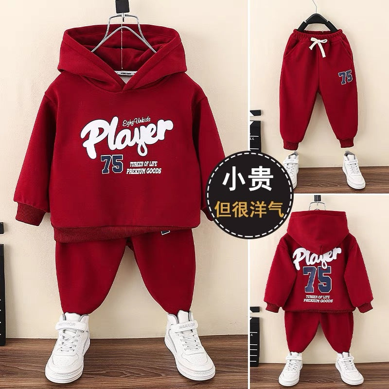 children's autumn and winter sweatshirt set,  new style, kids' outerwear, long-sleeved two-piece set for boys and girls, wholesale