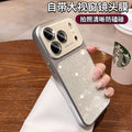 New large view summer glitter apple 17 pro max phone case iphone 16 silicone button anti-drop