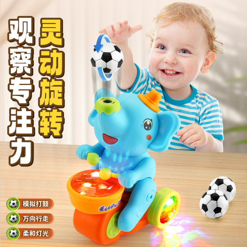 Electric drumming baby elephant suspension ball children's blowing ball toy baby training 0 1 year old 2 puzzle 3 early education