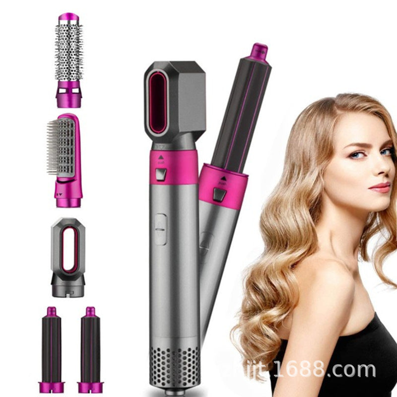 Cross-border hot comb 5-in-1 hot air comb aluminum alloy hair straightener automatic curling iron electric hair dryer