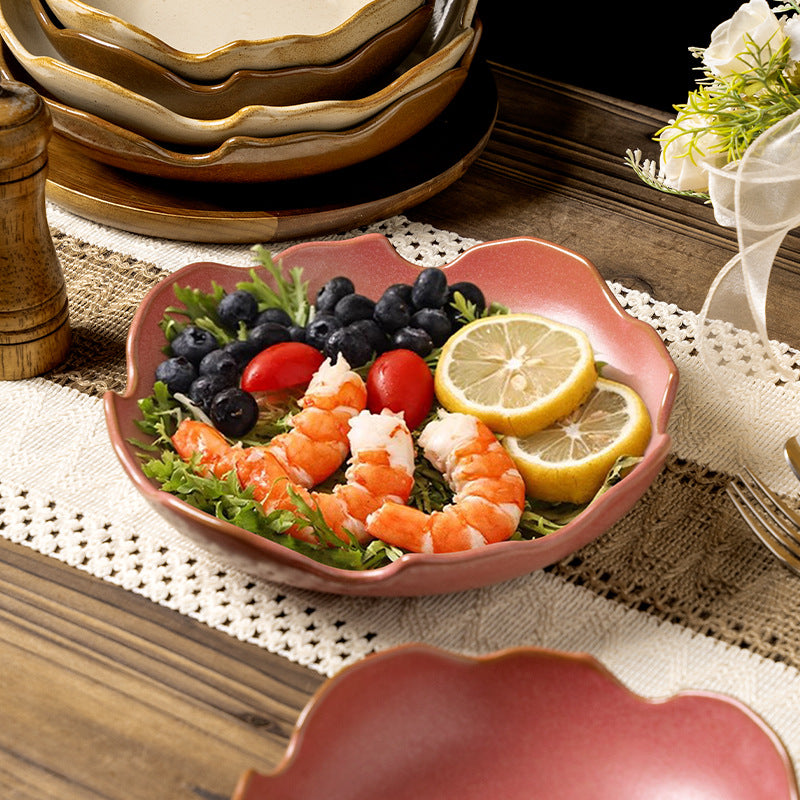 Japanese retro ceramic bowl for home stoneware stylish fruit salad dessert bowl good-looking kiln creative tableware