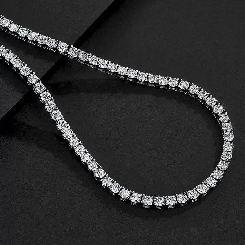 hot-selling fashion necklace, diamond-studded sparkling minimalist collarbone chain, full-diamond elegant high-end necklace for women