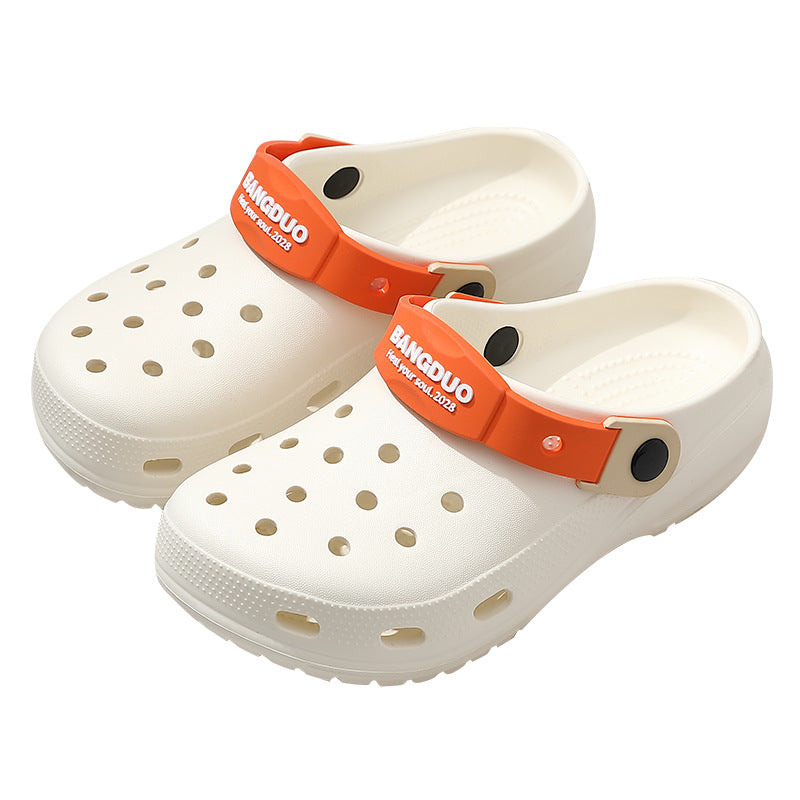 女鞋洞洞鞋女士夏季外穿大童学生防滑软底花园沙滩包头踩屎感凉鞋