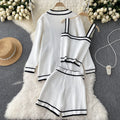 Xiaoxiangfeng autumn clothing 2022 new arrival women's suitlong sleevesknittingcardiganoutwear camisole wide legshorts