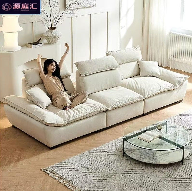 Sailboat sofa backrest adjustable sofa living room large sitting deep popular cat-proof cream style straight sailboat sofa