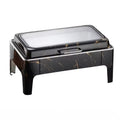 New stainless steel restaurant hotel wedding hydraulic marble insulated pot 9l fuel oil heated food warmer