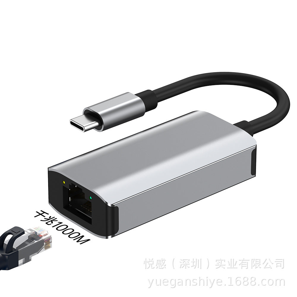 Usb to ethernet adapter, 2-in-1, minimum order 10 units, free shipping. type-c to rj45 gigabit ethernet adapter, driver-free