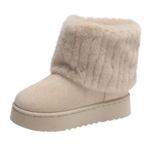 fall/winter new arrival: women's chunky platform ankle boots - plush fleece lined, european & american style, plus size available, perfect for cross-border e-commerce