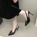 Casualfashion high elegant high heel sandals women's toe cap back hollow metal buckle thin heel flatssummernew arrivaleasiest for match women