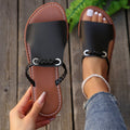 european and american export flat one-strap women's slippers, cross-border  new style, size 43 plus size women's summer beach sandals