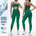 New eco-friendly fabric yoga top for women, suitable for running and pilates. features built-in bra pads, a premium feel, and is perfect for fitness and workouts