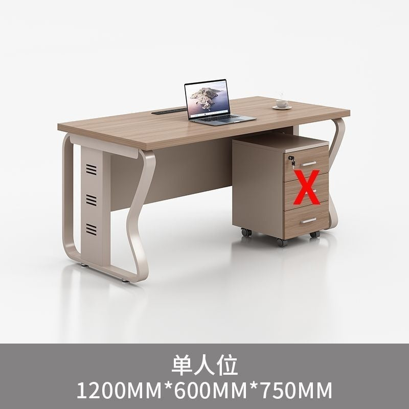 Computer desk and chair set - modern minimalist conference table for meetings, partitioned multi-person office desk for employees