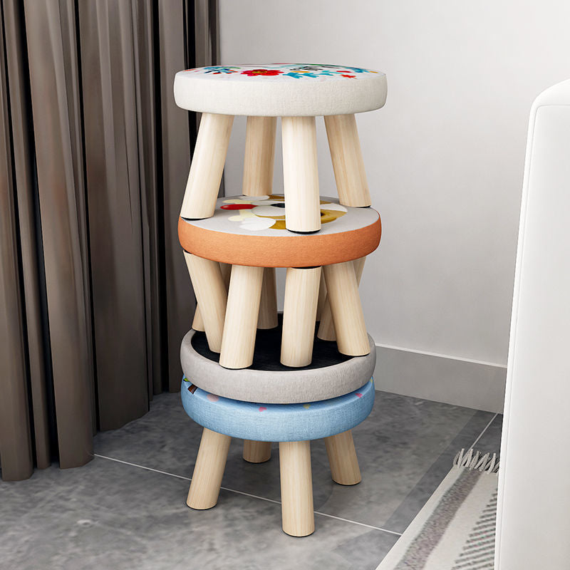 Cute children's cartoon creative eating small bench small stool household solid wood round stool sofa hair stool baby chair