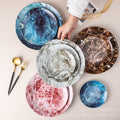 Ceramic marble pattern dinner plate - nordic theme restaurant western dinner plate - unique ceramic tableware - factory direct