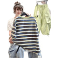 Kids'  summer new striped short-sleeve trendy t-shirt for boys and girls - summer sweat-absorbent and breathable top