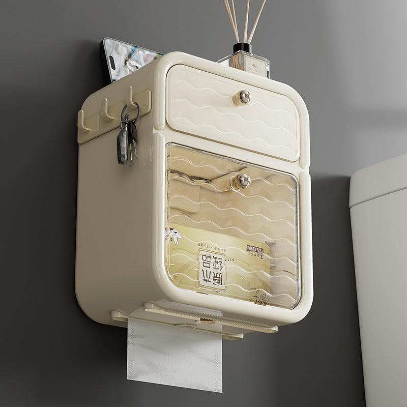 No punching toilet tissue box waterproof Internet celebrity high-end creative shelf wall-mounted toilet pumping carton wall-mounted