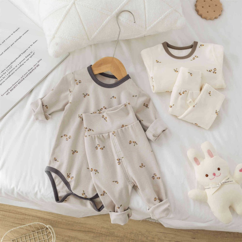 Baby bodysuit & pants two-piece set - autumn/winter cotton loungewear for boys & girls