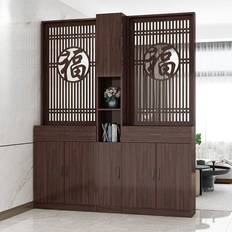 New chinoiserie screen partition living room blocking movable living room entrance partition cabinet new arrival solid wood shoe cabinet sideboard