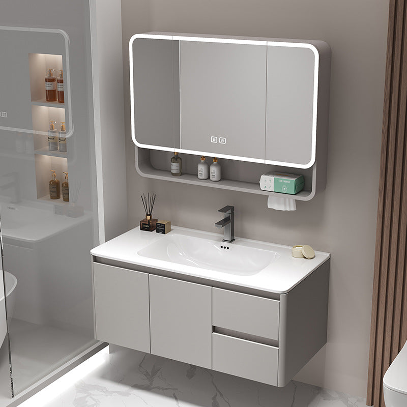 For homethickened honeycomb aluminum bathroom cabinet ceramic all-in-one basin waterproof moisture-proof washbasin washbasin storage cabinet