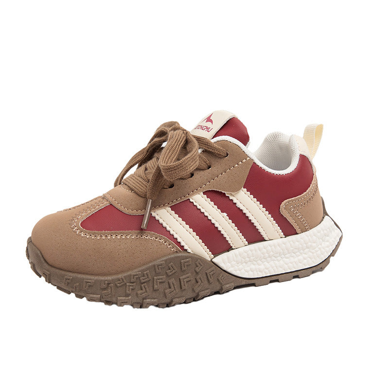 Children's sports shoes 2025 spring new boys and girls fashion color matching Forrest Gump shoes Korean version of casual trend German training shoes