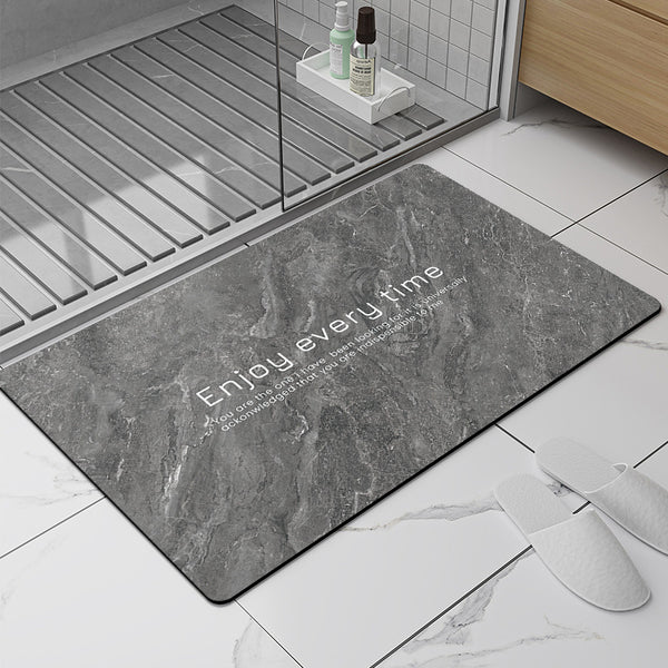 Diatom mud soft cushion marble dirt-resistant bathroom absorbent floor mat toilet door non-slip foot pad kitchen carpet