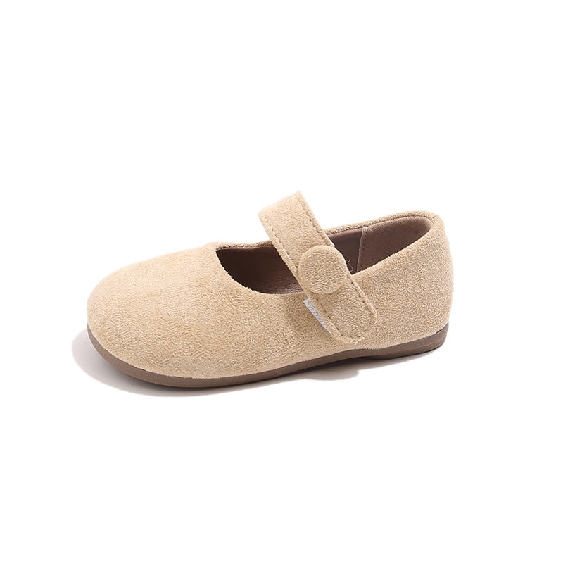 ins children's Mori small leather shoes 2025 spring and autumn new Korean version of girls soft-soled princess shoes frosted Doudou single shoes