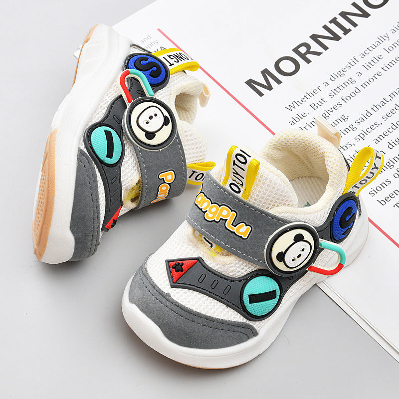 Caterpillar boys' spring/autumn first walker shoes, 0-1-3 years old toddler functional shoes, infant soft sole breathable baby girl shoes