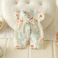 Baby clothes summer fashion chinese style khaki thin one-piece clothes newborn baby one-piece short-sleeved
