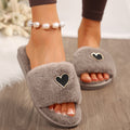 Thick sole fur slippers women's fall and winter indoor and outdoor 2024new arrivalclassy rhinestone stuffed slippers cotton slippers women's shoes