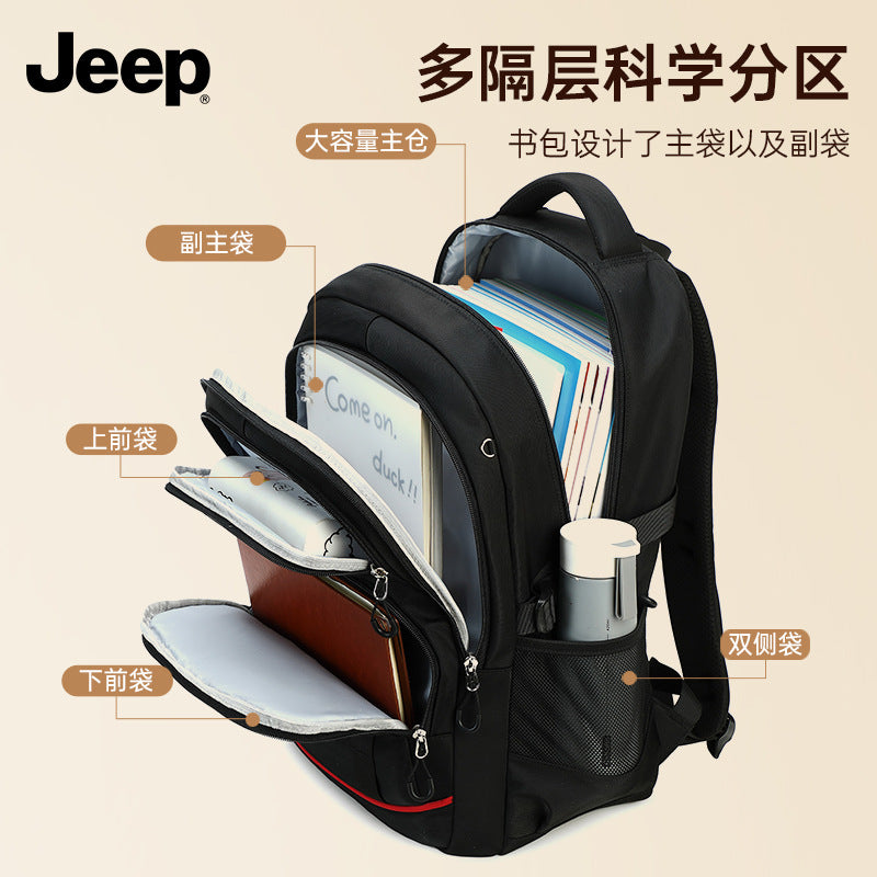 Jeep kids' backpack - lightweight, spine-protecting schoolbag for boys and girls, grades 1-6 & middle school