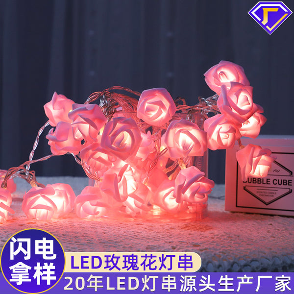 [Customized] LED rose light string holiday proposal confession rose light string room decoration battery box light string