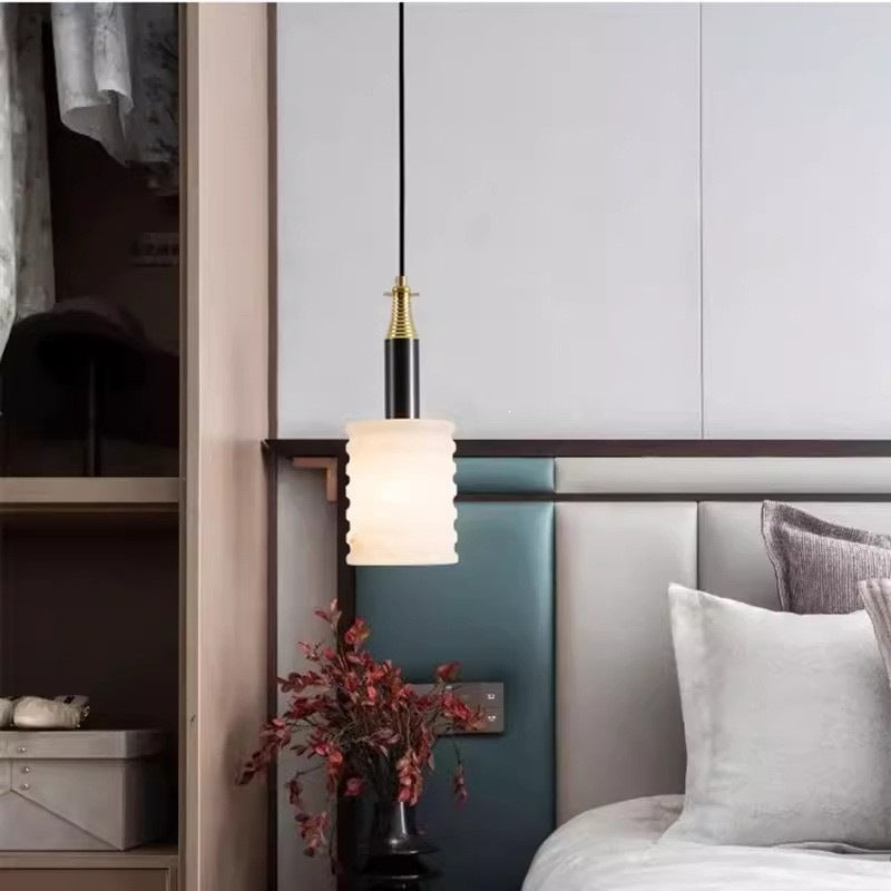 Chinese style spanish natural marble bedroom bedside pendant light modern creative hotel b&b restaurant bar counter small chandelier