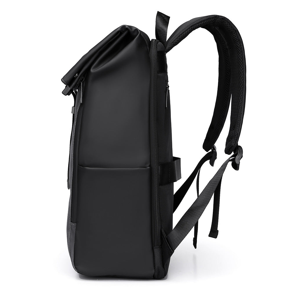 Cross-border coated leather unisex backpack type men's business backpack large-capacity travel computer bag cheap