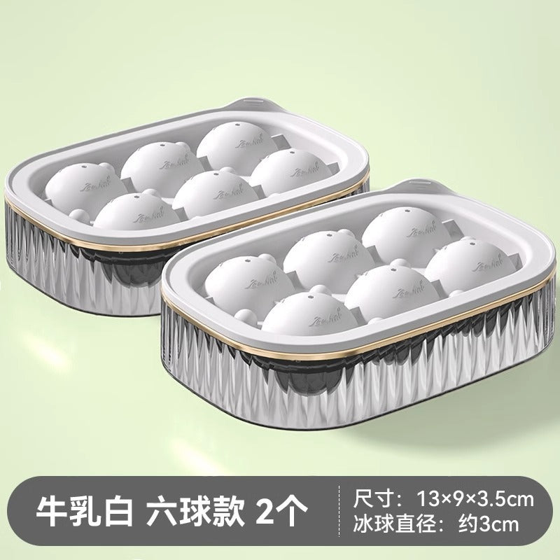 2025 new luxury ice ball maker - whiskey ice ball mold, round large ice ball mold, food-grade 6-ball ice cube tray set for home use