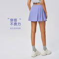 Luxtrenew arrivalpleated leg length yoga shorts skirt for women fake two-piece fashion tape tennis sports skirt dss064